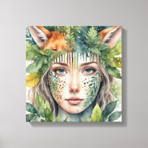 Woman Watercolor Face Painting