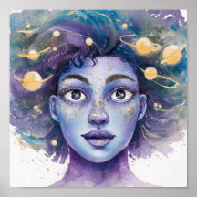 Woman Watercolor Face Painting