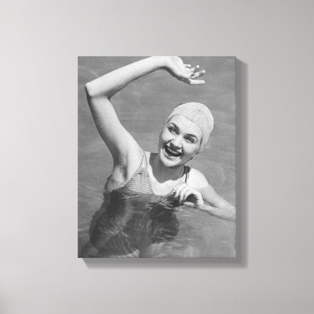Woman Waving Canvas Print (Front)