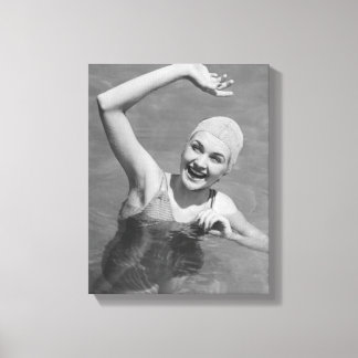 Woman Waving Canvas Print