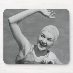 Woman Waving Mouse Mat