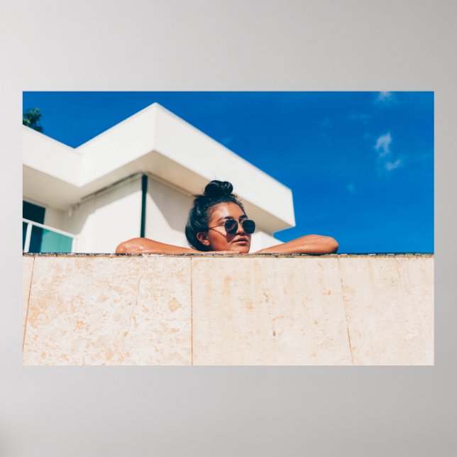 Woman wearing black sunglasses poster (Front)