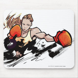 Woman wearing boxing glove mouse mat