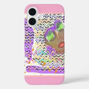 Woman Wearing Green Glasses iPhone 16 Case