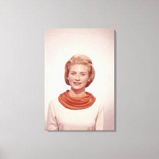 Woman Wearing Scarf Canvas Print