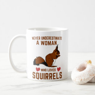Woman Who Loves Squirrels Never Underestimate Coffee Mug