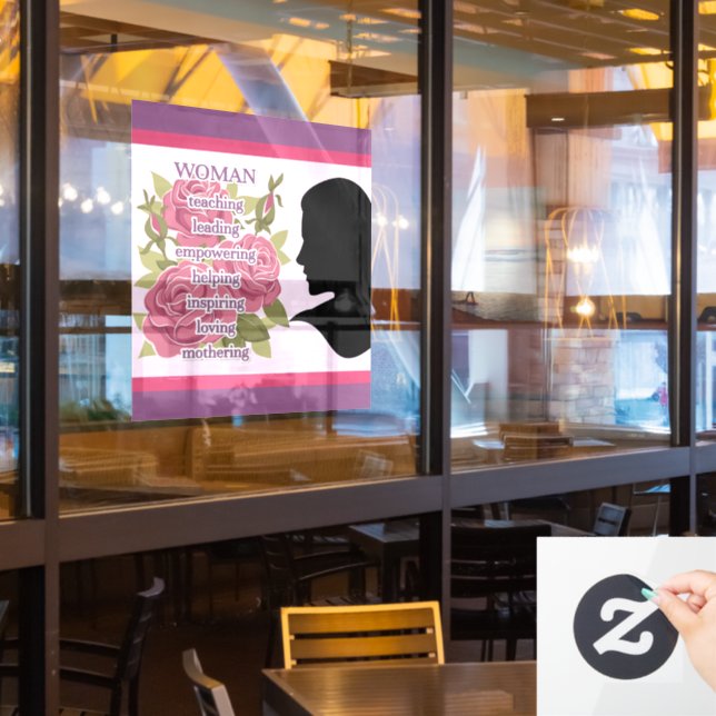 Woman Window Cling (Restaurant Window)