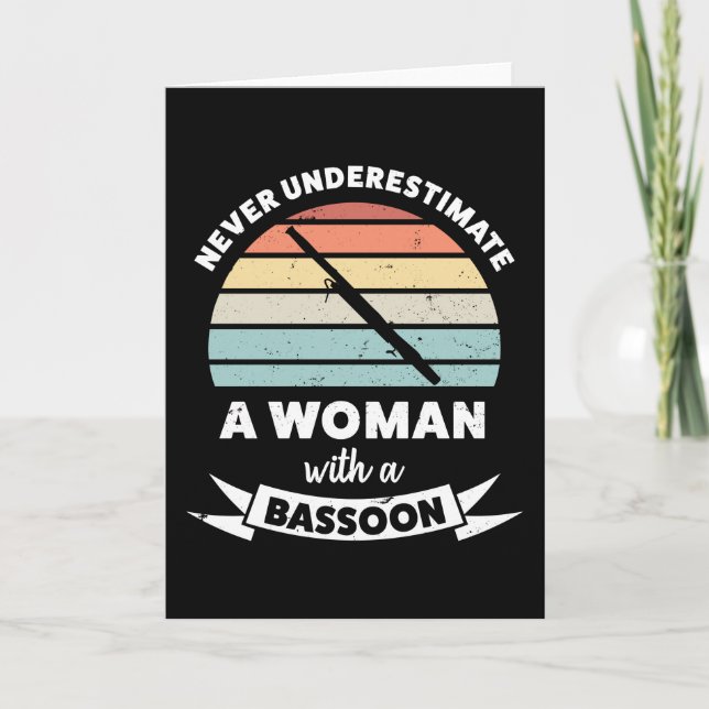 Woman with a Bassoon Funny Gift Mom Card (Front)
