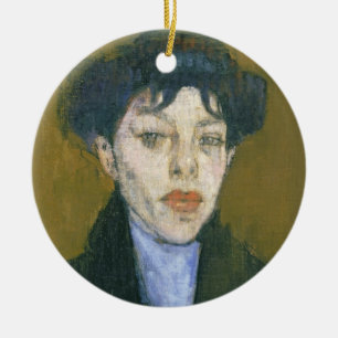 Woman with a Blue Scarf, c.1912 (oil on canvas) Ceramic Tree Decoration