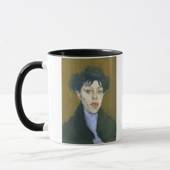 Woman with a Blue Scarf, c.1912 (oil on canvas) Mug (Left)