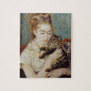 Woman with a Cat by Pierre-Auguste Renoir Jigsaw Puzzle