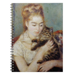Woman with a Cat by Pierre-Auguste Renoir Notebook