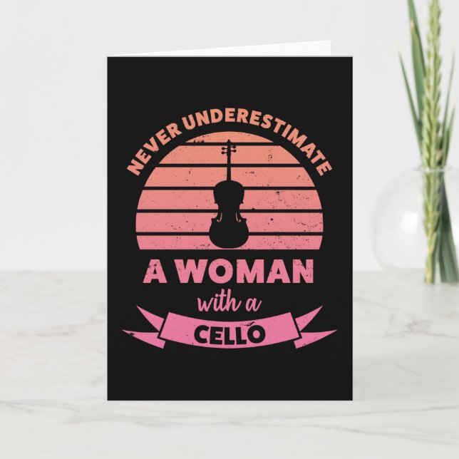 Woman with a Cello Funny Gifts Mom Card (Front)
