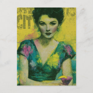Woman With a Drink Postcard
