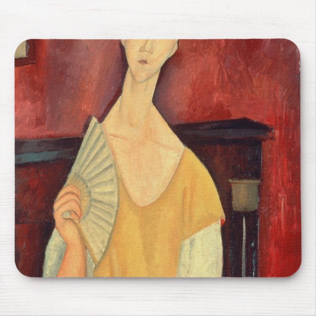 Woman with a Fan  1919 Mouse Mat (Front)