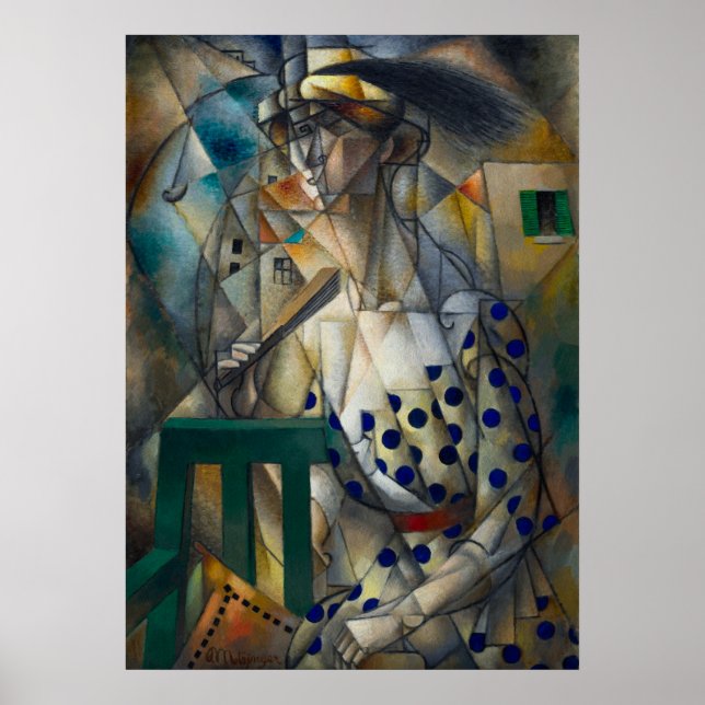 Woman with a Fan by Jean Metzinger Poster (Front)