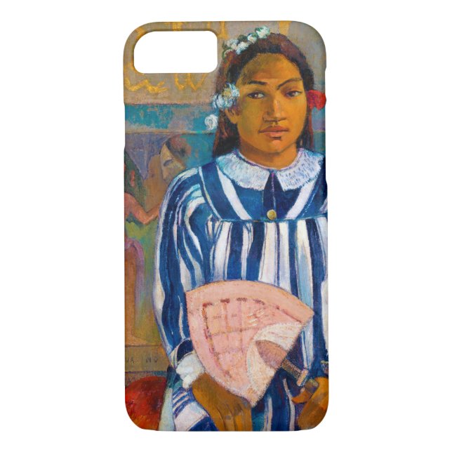 Woman with A Fan, Gauguin Case-Mate iPhone Case (Back)