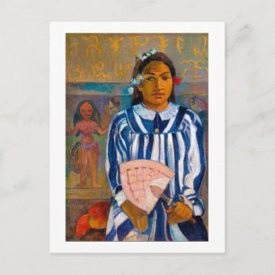 Woman with A Fan, Gauguin Postcard