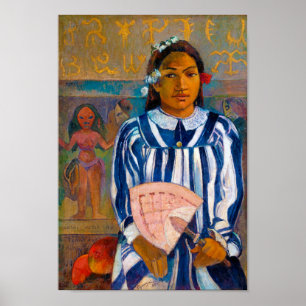 Woman with A Fan, Gauguin Poster
