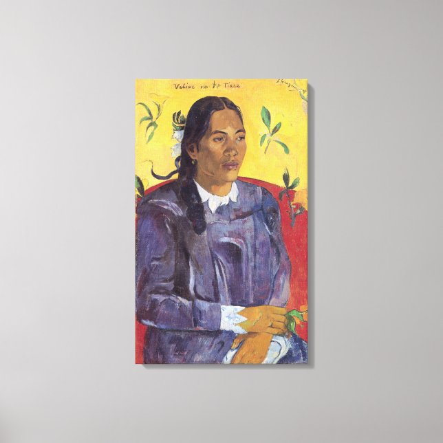 Woman With a Flower by Paul Gauguin Canvas Print (Front)