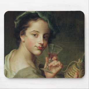Woman with a Glass of Wine Mouse Mat