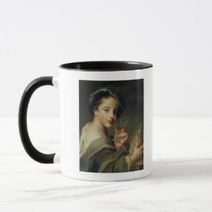 Woman with a Glass of Wine Mug