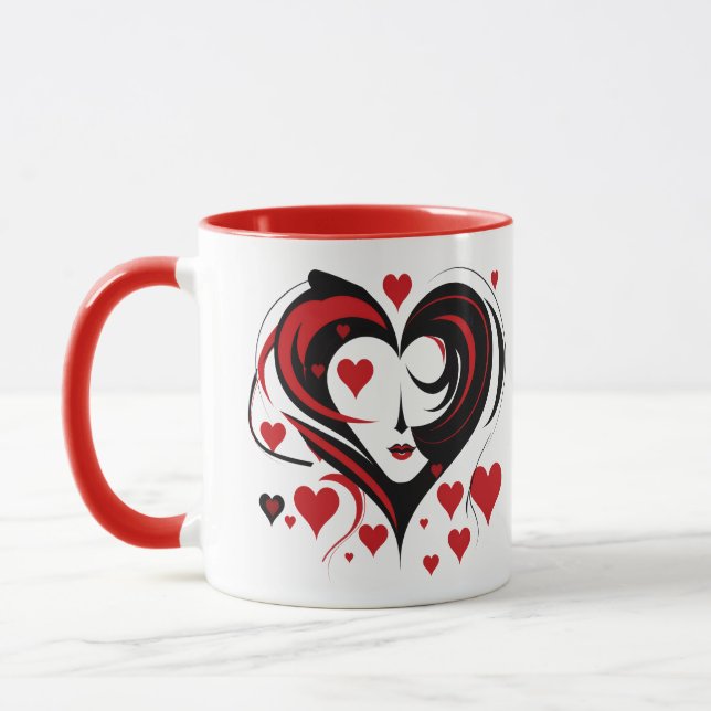 Woman with a Heart Shaped Face Mug (Left)