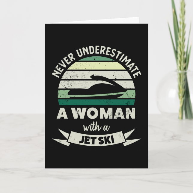 Woman with a Jet Ski Funny Boating Gifts Mom Card (Front)