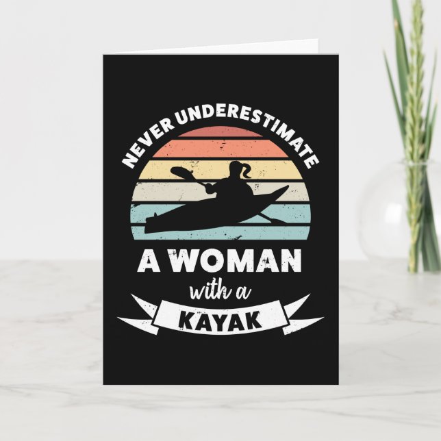 Woman with a Kayak Funny Gift Wife Mom Card (Front)