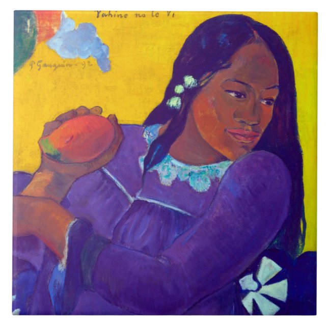 Woman with a Mango, Gauguin Tile (Front)