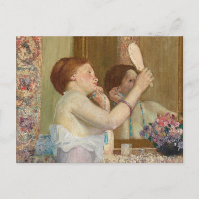 Woman with a Mirror | Frederick Carl Frieseke Postcard (Front)