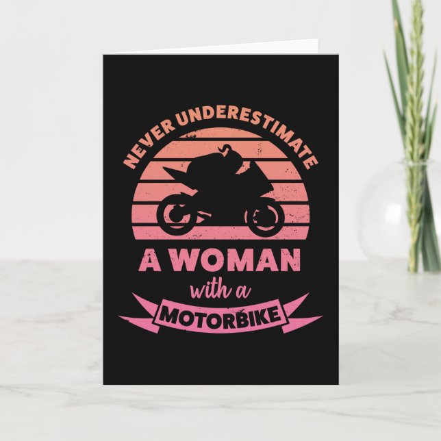 Woman with a Motorbike Funny Gifts Wife Card (Front)