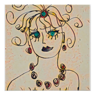Woman with a necklace poster