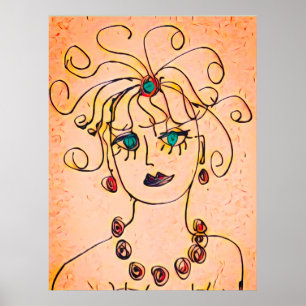 Woman with a necklace poster
