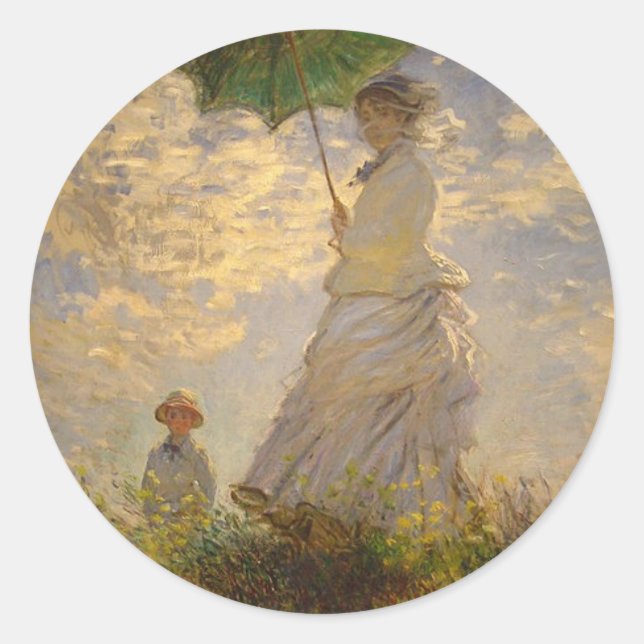 Woman with a Parasol, 1875 Sticker (Front)