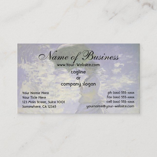 Woman with a Parasol by Claude Monet Business Card (Front)