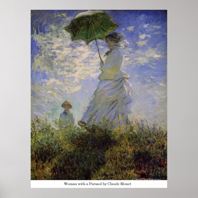 Woman with a Parasol by Claude Monet Poster (Front)