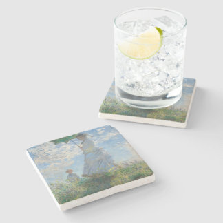 Woman with a Parasol by Claude Monet Stone Coaster