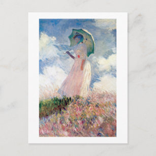Woman with a Parasol, Claude Monet, 1886 Postcard