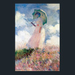 Woman with a Parasol, Claude Monet, 1886 Poster<br><div class="desc">Oscar-Claude Monet (14 November 1840 – 5 December 1926) was a French painter, a founder of French Impressionist painting and the most consistent and prolific practitioner of the movement's philosophy of expressing one's perceptions before nature, especially as applied to plein air landscape painting. The term ""Impressionism"" is derived from the...</div>