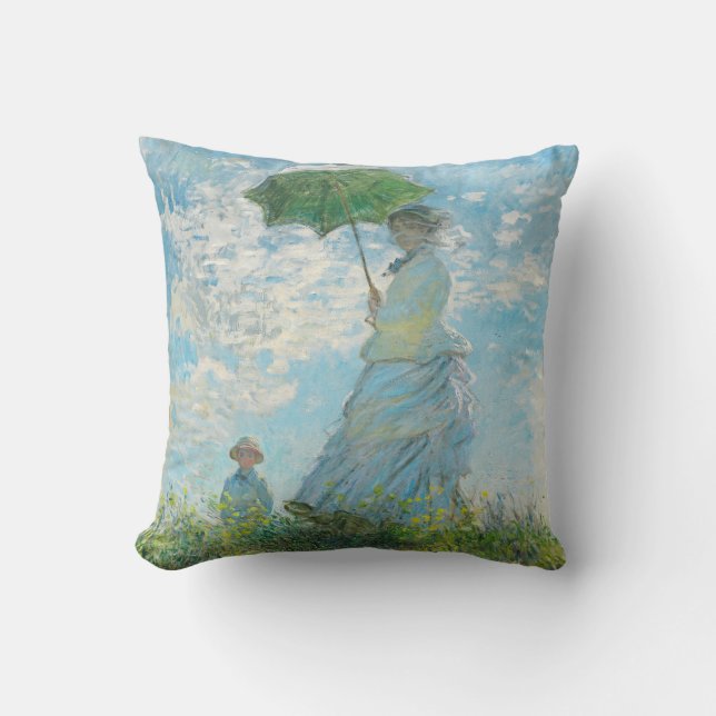 Woman with a Parasol  Claude Monet  Cushion (Front)