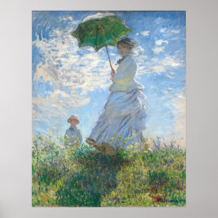 Woman with a Parasol - Claude Monet Fine Art Poster