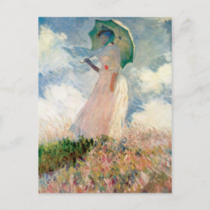 Woman with a Parasol - Claude Monet Postcard