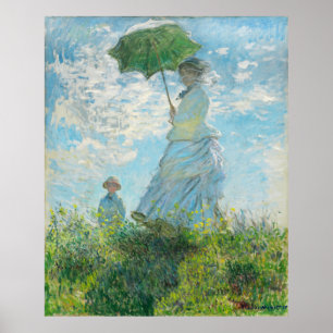 Woman with a Parasol  Claude Monet Poster