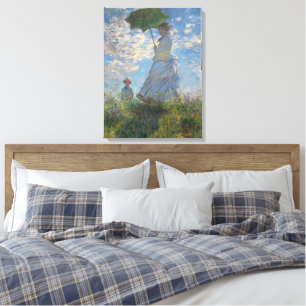 Woman with a Parasol   French Landscape Canvas Print