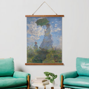 Woman with a Parasol French Landscape Hanging Tapestry