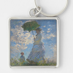 Woman with a Parasol French Landscape Key Ring