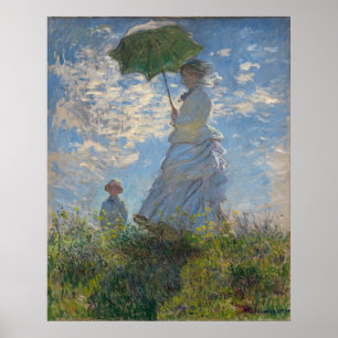 Woman with a Parasol   French Landscape Poster