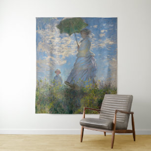 Woman with a Parasol French Landscape Tapestry