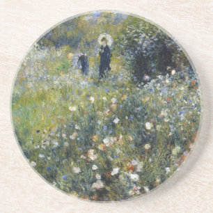 Woman with a Parasol in a Garden by Auguste Renoir Coaster